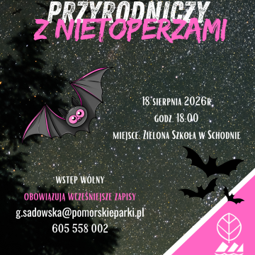 Zaproszenie na wieczór z nietoperzami Grafika Zaproszenie na wieczór z nietoperzami